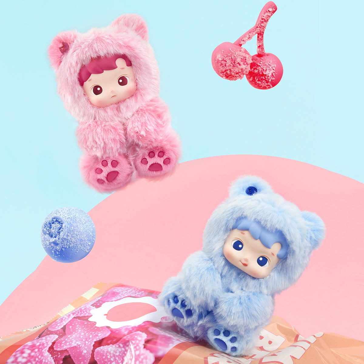 HACIPUPU Gummy Bear Series-Vinyl Plush Pendant Blind Box (Styles Vary)