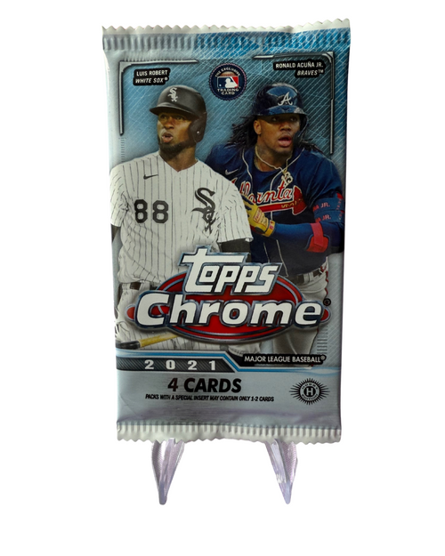 2021 Topps Chrome Baseball Trading Card Random Pack - Factory Sealed